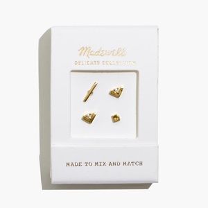 Madewell Demi-Fine White Sapphire Stud Earring Set (NWT)